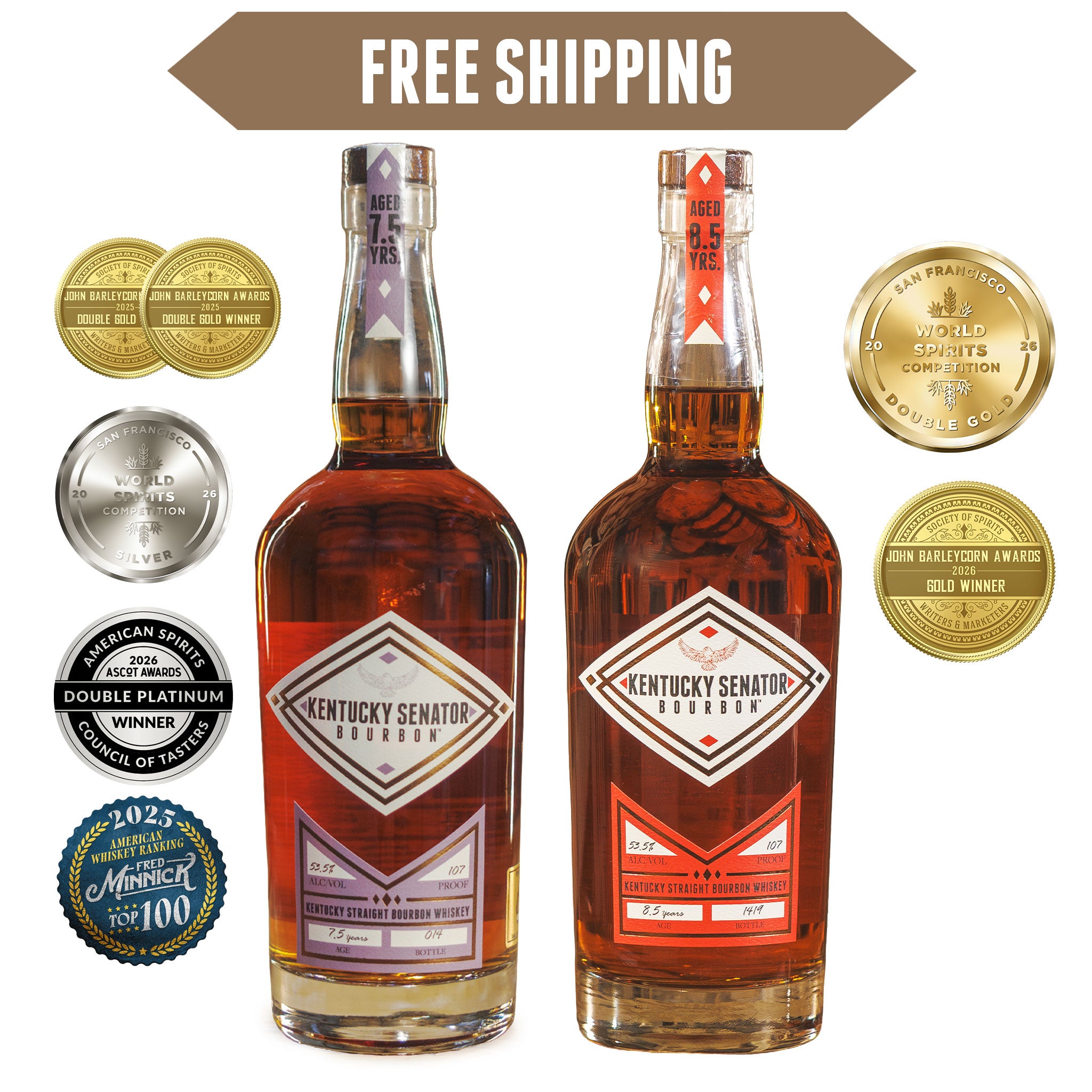 Kentucky Senator Bundle: Bunning & Edwards Award-Winning Bourbon